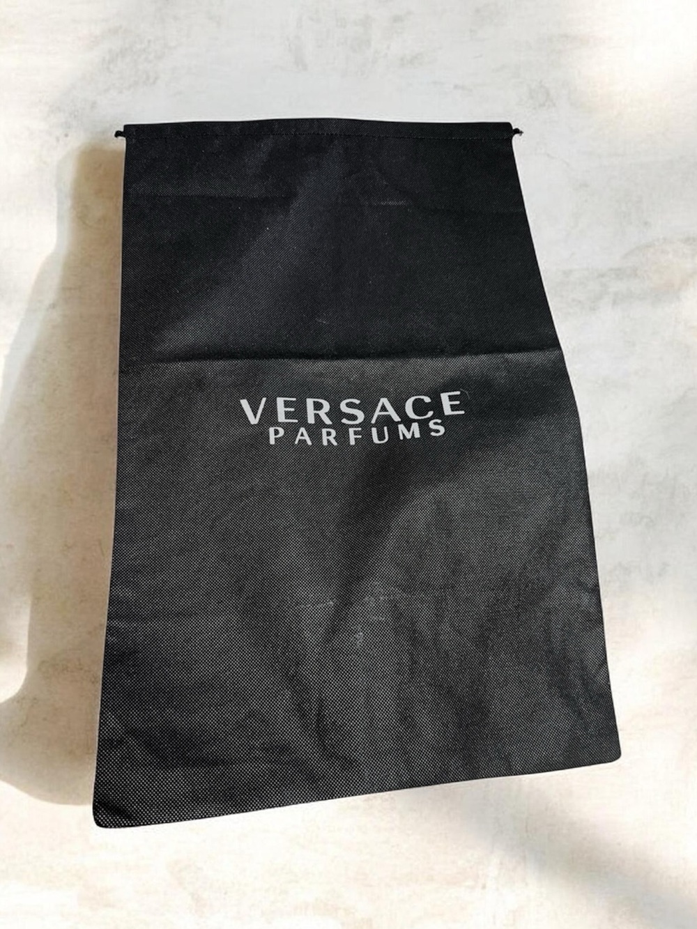 Versace Parfums Black Drawstring Dust Bag 22” x 14”